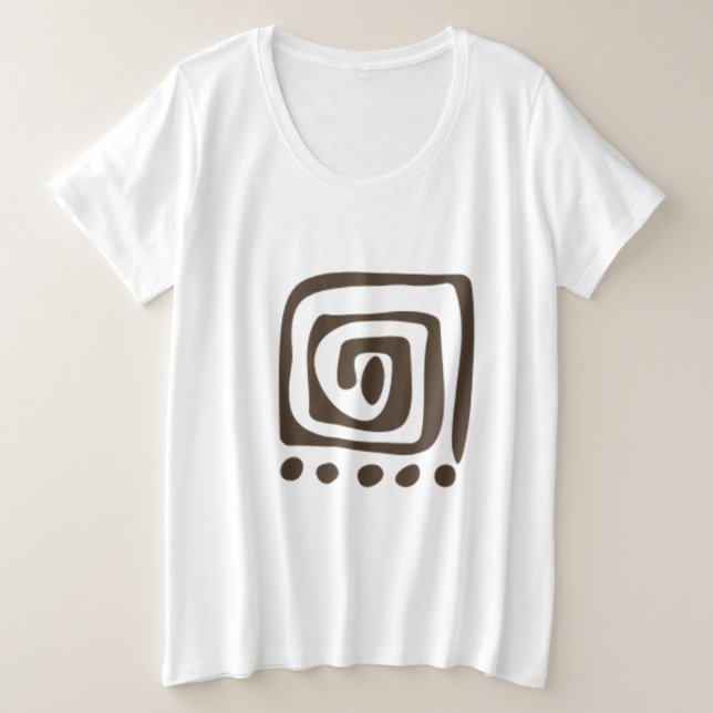 Trendy Boho Abstract Art Plus Size T-Shirt (Design Front)