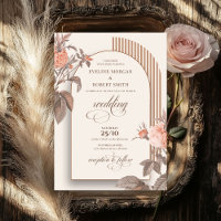 Trendy boho arch blush living roses ivory brown