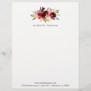 Trendy Boho Floral with Business Name Custom Letterhead