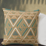 Trendy Boho Mud Cloth Pattern Mustard Cushion<br><div class="desc">Modern home decor pattern with ethnic motifs. Trendy bohemian interior print. Zig zag arrow design.</div>
