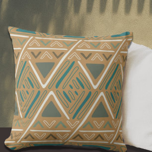 Trendy Boho Mud Cloth Pattern Mustard Cushion