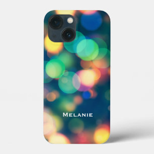 Trendy Bokeh Colorful Bubbles Personalised iPhone 13 Mini Case