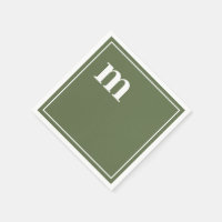 Trendy Bold Lower Case Monogram Olive Green