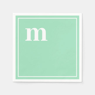 Trendy Bold Lower Case Monogram Seafoam Green Napkin