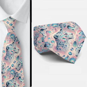 Trendy & Bold   Opal Leopard Print Neck Tie