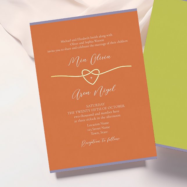 Trendy Bold Orange Gold Wedding (Creator Uploaded)