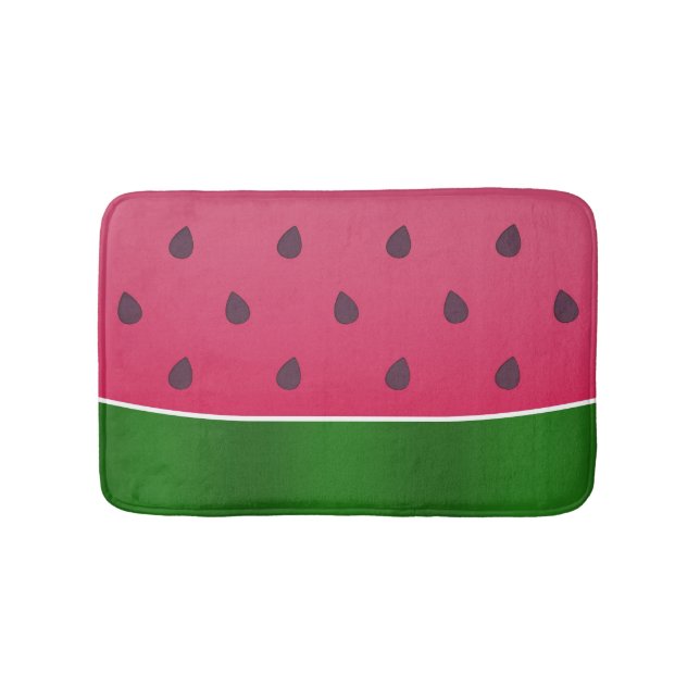 Trendy Bold Watermelon Graphic Bath Mat (Front)