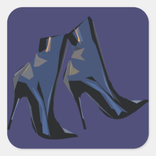 Trendy Boot Art Square Sticker