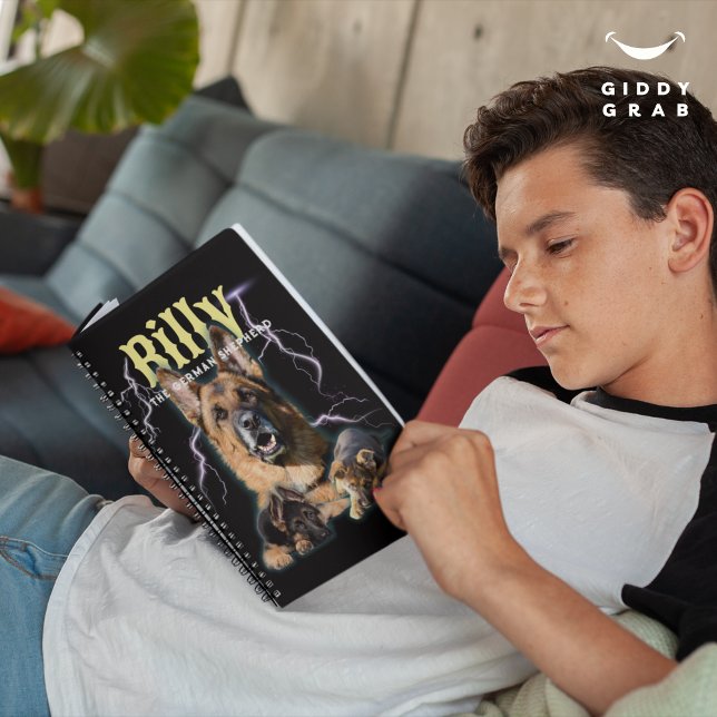 Trendy Bootleg Personalised Dog Photo 90s Notebook (Creator Uploaded)