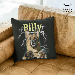 Trendy Bootleg Personalized Dog Photo 90s Cushion