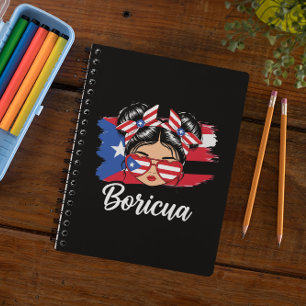 Trendy Boricua Girl Puerto Rico Flag Notebook