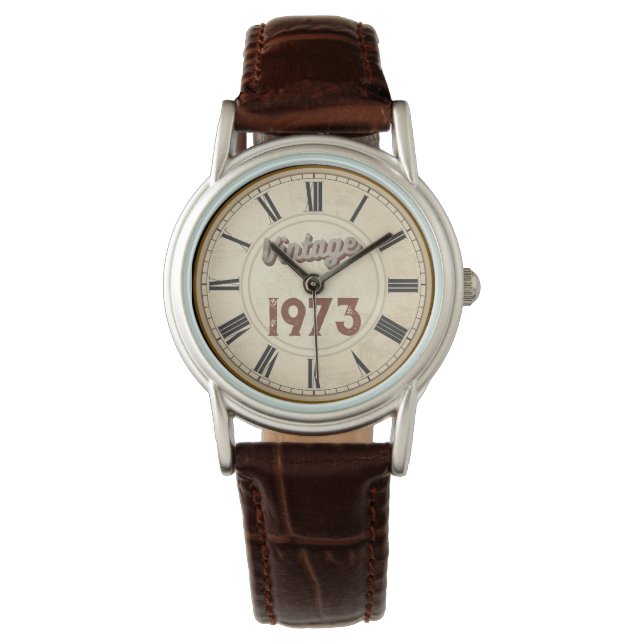TRENDY BORN VINTAGE 1973 ROMAN NUMERALS  WATCH (Front)
