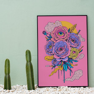 Trendy Botanical Flower Wall Art Poster