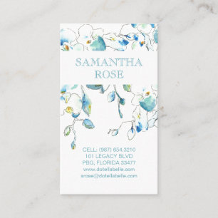 Trendy Botanical Orchid Flowers Coastal Business Card