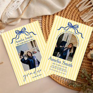 Trendy Bow Graduation Class of 2026 Photo  Invitation