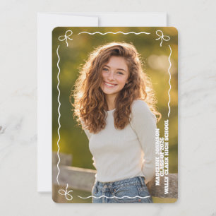Trendy Bow Photo 2026 Graduation Announcement