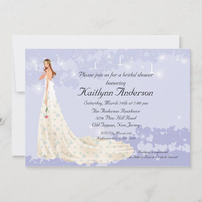 Trendy Bride Bridal Shower Lavender Invitation (Front)