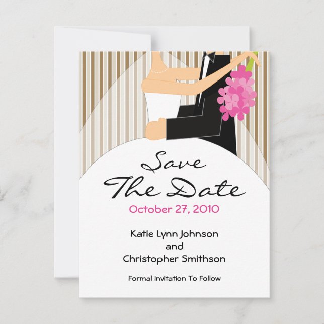 Trendy Bride & Groom Save The Date Invitation (Front)