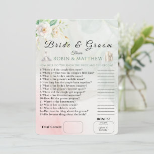 Trendy Bride & Groom Trivia Wedding  Game Invitation