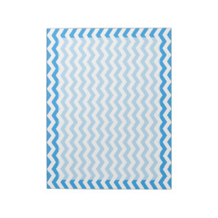 Trendy, bright blue chevron zigzag stripes. notepad