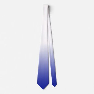 Trendy Bright Blue to Bright White Ombre Gradient Tie
