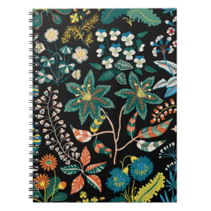 Trendy bright Floral pattern in the many kind of f Notebook