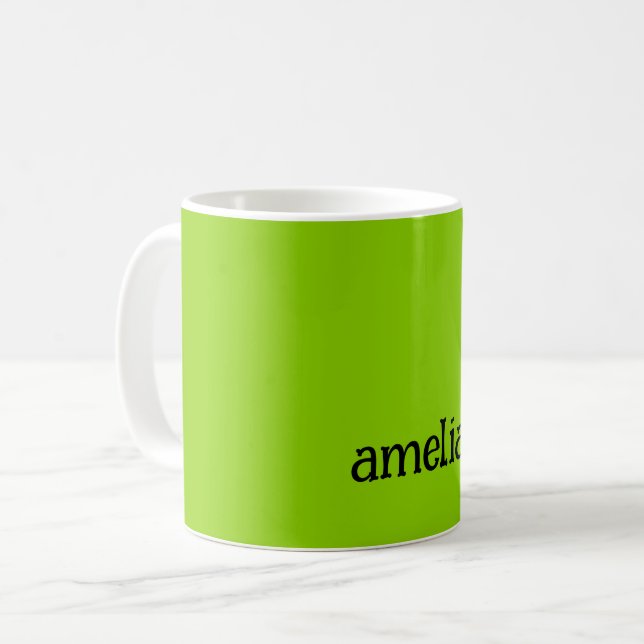 Trendy Bright Green Personalised Coffee Mug (Front Left)
