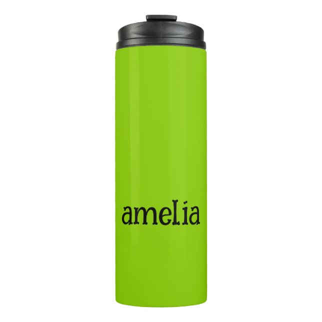 Trendy Bright Green Personalised Thermal Tumbler (Front)
