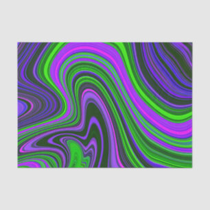Trendy Bright Neon Purple Green Abstract Pattern Tissue Paper