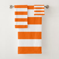 Trendy Bright Summer Hot Orange Stripes