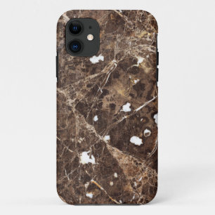 Trendy Brown And White Marble Stone Texture iPhone 11 Case