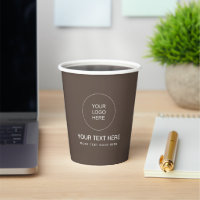 Trendy Brown Business Logo Modern Minimal Papercup