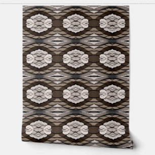 Trendy brown & white colour classic pattern  wallpaper