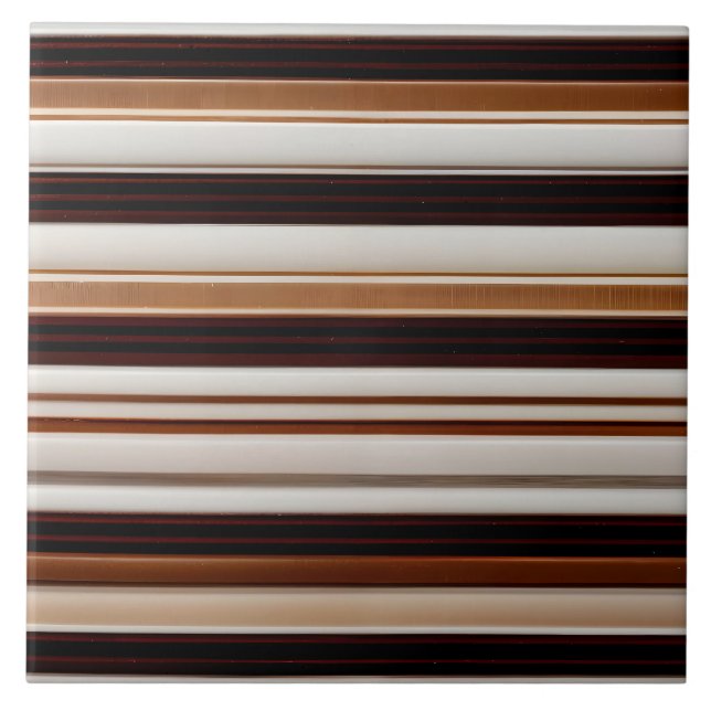 Trendy Brown White Luxury Linen Texture Collection Tile (Front)