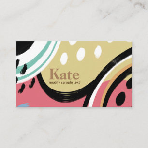 Trendy brush abstract art paint business card