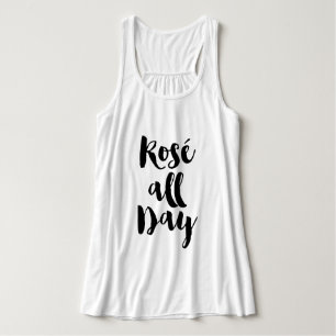 Trendy Brush Typography "Rosé all Day" Singlet