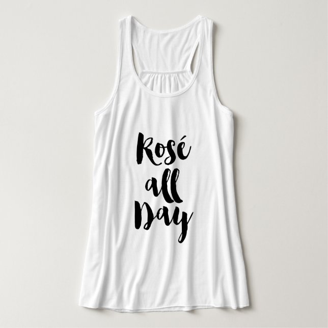 Trendy Brush Typography "Rosé all Day" Singlet (Design Front)