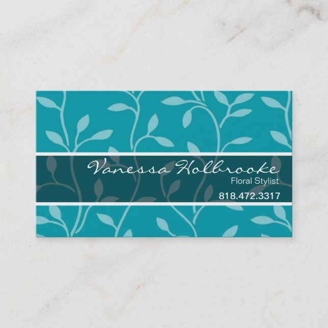 Trendy Bud Vines Business Card template (Front)