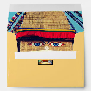 Trendy Buddha Eyes, Dharma Blessings 5x7 Envelope