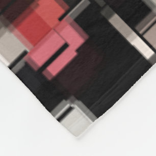 Trendy Burgundy Black White Cool Fleece Blanket