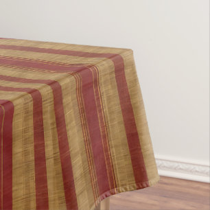 Trendy Burgundy Gold Luxury Linen Collection Tablecloth
