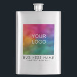 Trendy Business Company Logo Here Modern Elegant Hip Flask<br><div class="desc">Custom Upload Business Company Corporate Here Or Your Image Photo Picture Elegant Modern Template Classic Flask.</div>