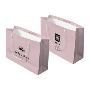 Trendy Business Custom Logo   QR Code Shopping Large Gift Bag