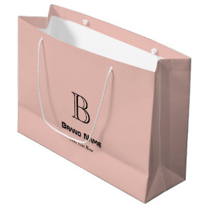 Trendy Business Custom Monogram Minimalist Large Gift Bag