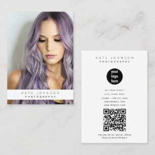 Trendy Business Logo Photographer Photo  Card