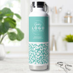 Trendy Business Logo Water Bottle<br><div class="desc">Fun and trendy way to preset your business, brand, or custom design with this leopard print or animal print pattern accent. Personalise this water bottle with your business or brand logo, or even a design of yours that you want to feature. Change out the background and font colours and typography...</div>