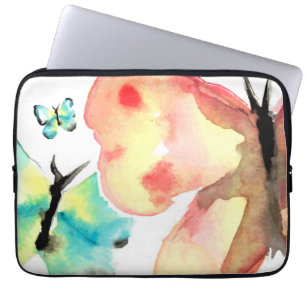Trendy, butterfly watercolor laptop sleeve