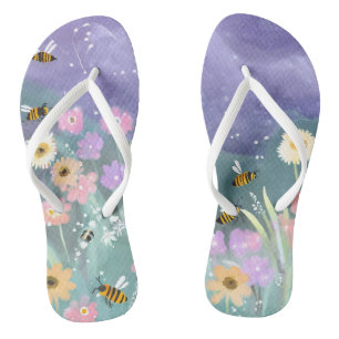 Trendy Buzzing Bees Garden Delight Jandals
