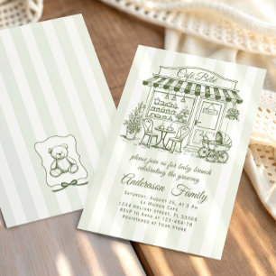 Trendy Cafe Bebe French Coffee Shop Baby Shower Invitation