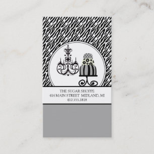 Trendy Cakery Zebra Print Business Cards